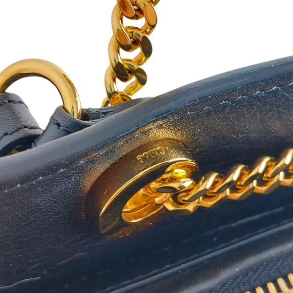 Chloe Goldie Medium Black Leather Shoulder Bag - Picture 10 of 16